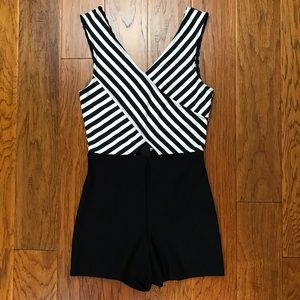 Soprano Black and White Cut Out Romper